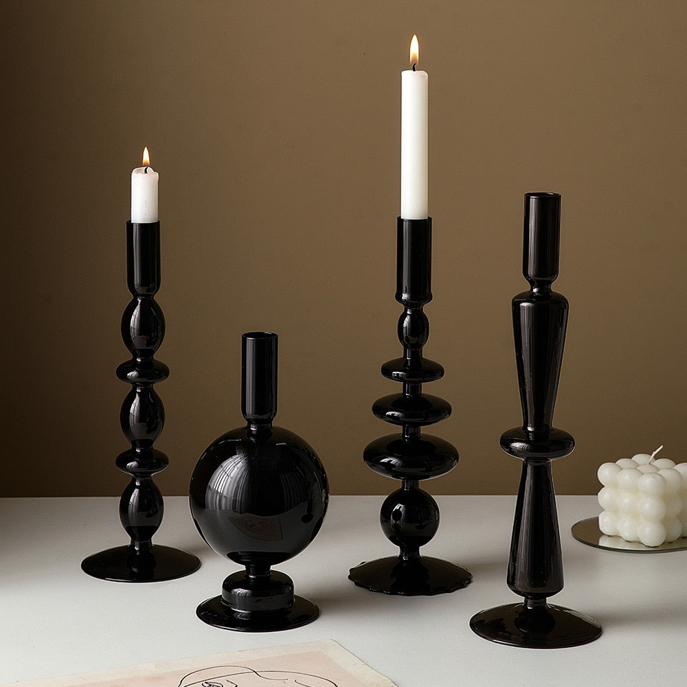 Retro Glass Candle Holders