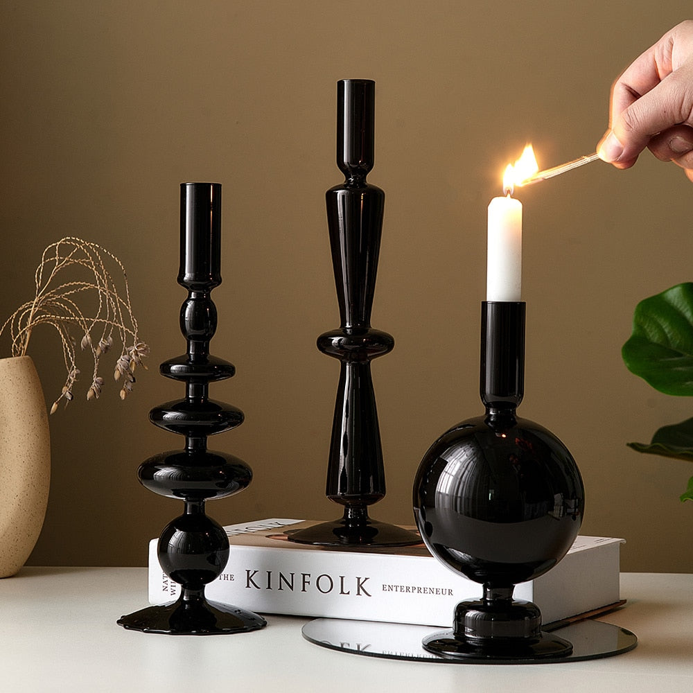 Retro Glass Candle Holders